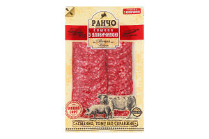 Ковбаса Сушена з яловичиною Ранчо с/к лоток 0.075кг