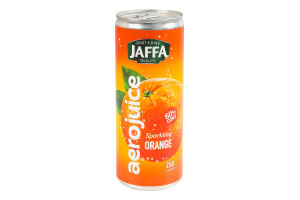 Нектар газированный пастеризованный апельсиновый Aerojuice Jaffa ж/б 250мл