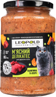 Корм д/котів М'ясний делікатес Преміум беззерновий з телятиною та овочами 400г твіст/б Леопольд