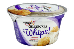 Yoplait Greek 100 Whips Fat Free Yogurt Mousse Coconut Macaroon