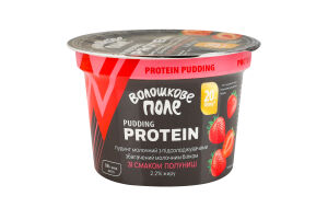 Пудинг 2.2% молочный с подсластителем обогащенный белком со вкусом клубники Protein Волошковое поле ст 200г