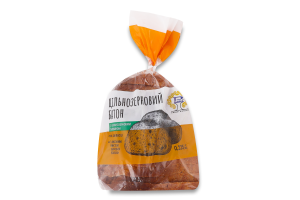 Батон половинка в нарезке Цельнозерновой Рома м/у 0.225кг