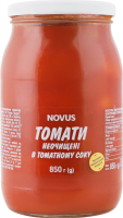 Томати неочищені в томатному соку Novus 1с с/б 850г