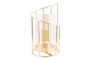 Підсвічник декоративний скло з металевою рамкою 11*22см