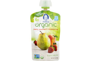 Gerber Organic Baby Food Pears, Peaches & Strawberries