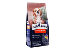 Корм сухий повнораціонний для дорослих собак середніх порід Premium Club 4 Paws м/у 2кг