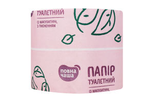 Папір туалетний із макулатури, рожевого кольору з перфорацією ТМ "Повна Чаша"