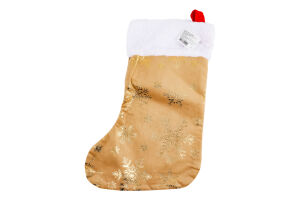 Шкарпетка новорічна золота з малюнком 16*35см