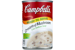 Campbell's Add No Water Ready To Serve Low Sodium Soup Cream Of Mushroom