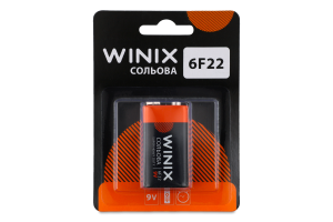 Батарейка солевая 9V 6F22 Winix 1шт