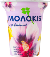 Йогурт 2% с наполнителем фруктовым пастеризованным Груша-мальва Молокія ст 240г