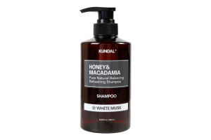 Шампунь для волосся безсульфатний відновлюючий Білий Мускус Honey&Macadamia Kundal 500мл