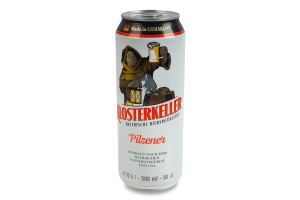 Пиво 0.5л 4.9% Pilsener Klosterkeller ж/б