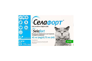 Краплі протипаразитарні д/котів Селафорт спот-он 0,75мл KRKA