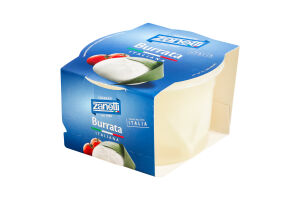 Сир 50% тягучий з начинкою із страчатели Burrata Zanetti ст 100г
