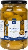 Оливки зеленые фаршированные мягким сыром в подсолнечном масле пастеризованные Metro Chef с/б 320г