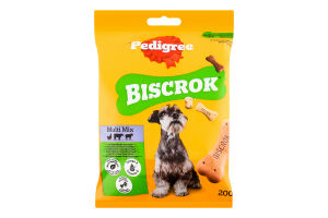 Корм сухий додатковий для дорослих собак Зі смаком курки, яловичини та ягнятини Multi mix Biscrok Pedigree м/у 200г