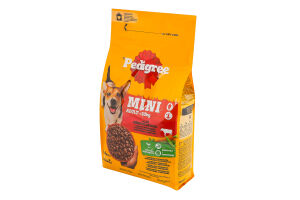 Корм сухой полнорационный для взрослых собак малых пород масой тела до 10кг с говядиной и овощами Pedigree м/у 1.4кг