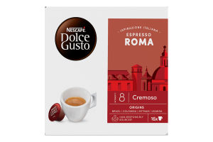 Кофе жареный молотый Espresso Roma Dolce Gusto Nescafe к/у 16х6.2г