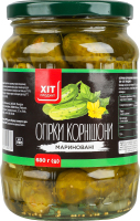 Огурцы маринованые пастеризованные Корнишоны Хіт продукт с/б 680г