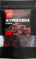 Клюква сушеная половинки с добавлением сахара Хіт продукт д/п 100г