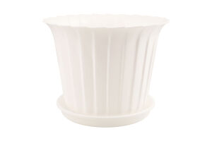Горщик д/квітів Тюльпан білий 1,3л 16*10,5*12,5см з піддоном Еталон-С