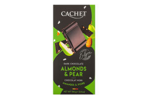 Шоколад Cachet 100г pear&almonds