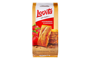 Печенье сдобное с клубничной начинкой Lovita Cake Cookies Roshen м/у 168г