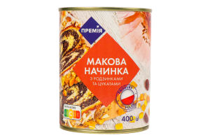 Начинка маковая с изюмом и цукатами Премія ж/б 400г