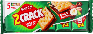 Печиво затяжне з начинкою какао-горіх 2 Crack Roshen м/у 190г