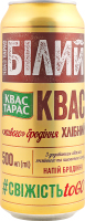 Напій бродіння хлібний пастеризований газований Білий Квас Тарас з/б 500мл