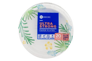 SE Grocers Paper Plates 10 1/16" Dinner Size Ultra Strong - 20 CT