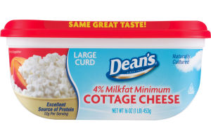 Dean's 4% Milkfat Cottage Cheese Large Curd 16 OZ