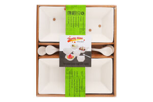 Набір Піала кераміка 4шт+Ложечка кераміка 4шт