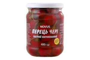 Перець гострий маринований пастеризований Чері Novus с/б 480г