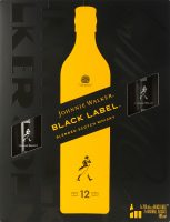 Набор Виски 0.7л 40% Black label + 2 стакана Johnnie Walker к/у 3шт