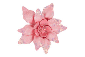 Підвіска новорічна Різдвяник рожева 16см КМ