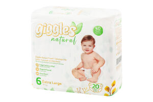 Підгузки Нейча екстра лардж 6 15+кг 20шт Гіглс