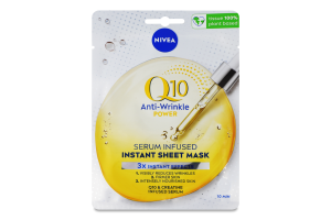Маска для лица тканевая против морщин обогащенная сывороткой Q10 Power Nivea 1шт