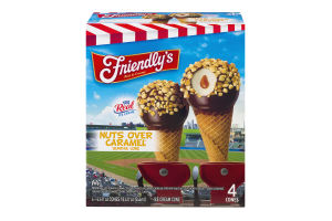 Friendly's Nuts Over Caramel Sundae Cone - 4 CT