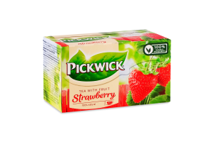 Чай чорний ароматизований зі шматочками полуниці Strawberry Pickwick к/у 20х1.5г