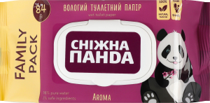 Бумага туалетная влажная Aroma Сніжна панда 84шт