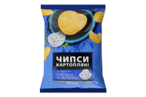 Чипси 7 110 г зі смаком сметани та зелені