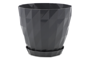 Вазон д/квітів Кристал 0,6л антрацит з підставкою Серінова