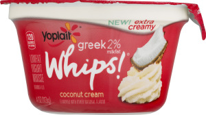 Yoplait Whips! Greek 2% Milkfat Lowfat Yogurt Mousse Coconut Cream