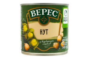 Нут стерилізований Верес з/б 400г