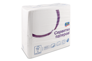 Серветки паперові одношарові 24х23.5см aro 1000шт