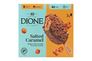 Морозиво DIONE 3х90мл сол. карам., бельг шок И924(Литва)