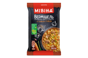 Вермишель быстрого приготовления неострая со вкусом грибов с овощами и зеленью Мівіна м/у 59.2г