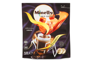 Кава Caramel мелена смажена без кофеїну 10г в дріпах Minelly